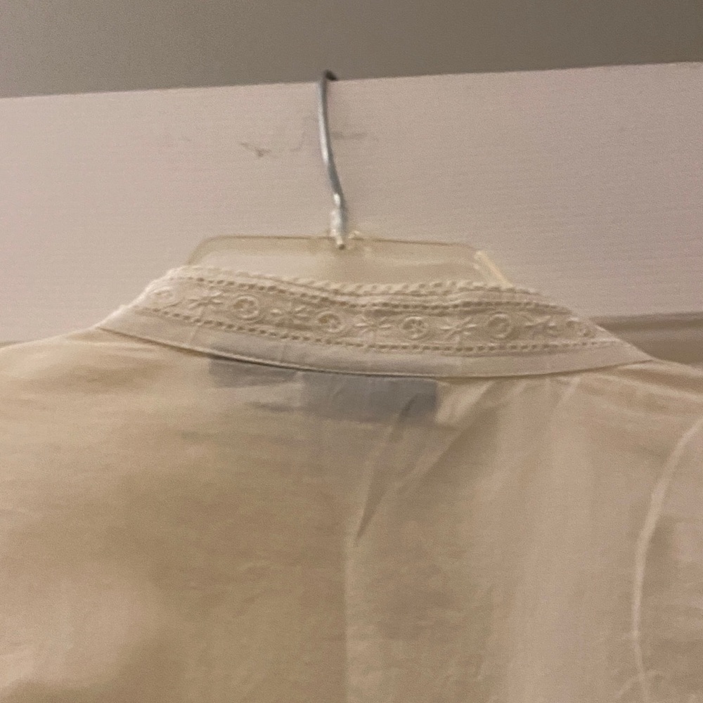 Ivory Embroidered button down top - Picture 8 of 10